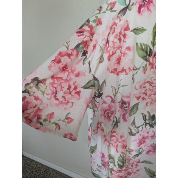 Show Me Your Mumu Robe OS Floral Feminine NO BELT Open Front Kimono Boho Pink - Picture 4 of 8